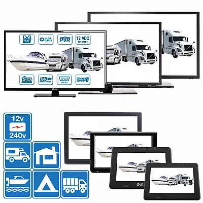 7  - 24  TV's 12v 240v For Motorhomes Caravans Boats DVB-T2 HD Freeview & PVR  • £14.41