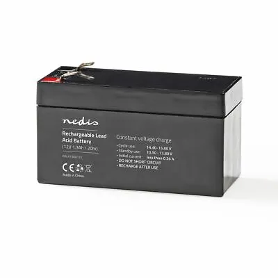 12v 12 Volt 1.3Ah 1300mAh Sealed Rechargeable Lead Acid Battery Burglar Alarm • £14.92
