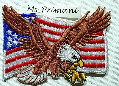 £2.09 • Buy American USA Eagle Flag Patch Iron On Sew United States Of America Biker Badge
