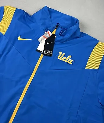 NIKE UCLA Bruins NCAA Men’s On Field Jacket Size XL Full Zip Blue Gold NWT • $49