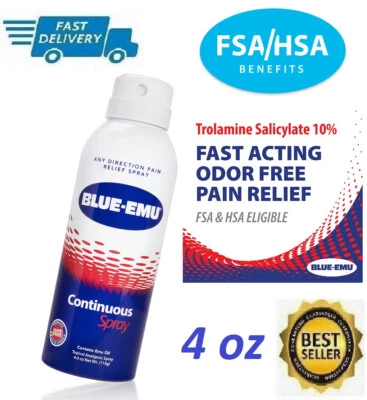 $16.97 • Buy Blue-Emu Pain Relief Spray For Muscle, Joint & Bruises Fast Drying Support