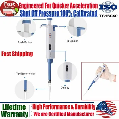 $31.99 • Buy Single-Channel Manual Adjustable Variable Pipette Micro /Pipettor Vol.100-1000ul