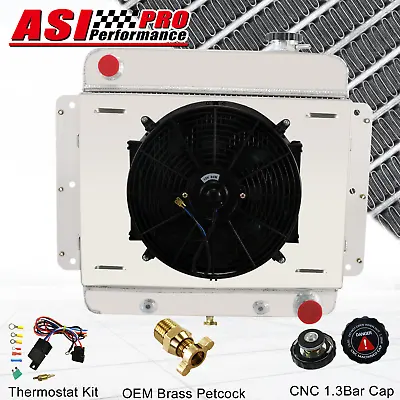 3 Row Radiator+Shroud Fan For 1962-1967 Chevrolet Chevy II Nova V8 1963 1964 • $199