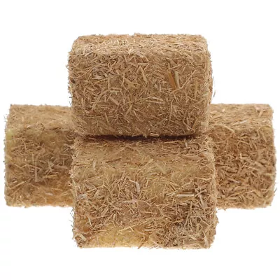Mini Hay Bales 4pcs Miniature Square Hay Blocks For Dollhouse Farm Decoration • $7.88