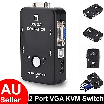 Dual Monitor KVM Switch HDMI 4K USB KVM Switcher 2 Port Splitter For 2 Computer • $18.99