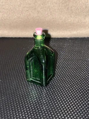 Vintage~Green Cathedral Electric Tonic Chief Wahoo ~2” Mini Glass Bottle • $10.99