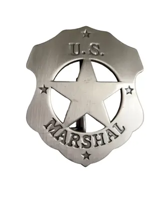 Replica Midi US Marshal Badge - Silver Finish 2  Novelty Western Badge • $11.65