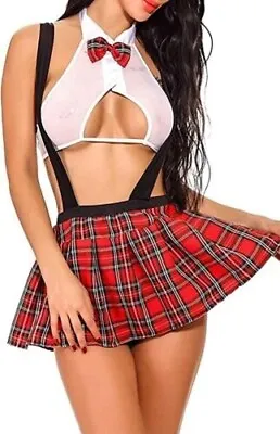 £6.99 • Buy Sexy Women Lingerie School Girl Uniform Naughty Plaid Mini Skirt Cosplay Costume