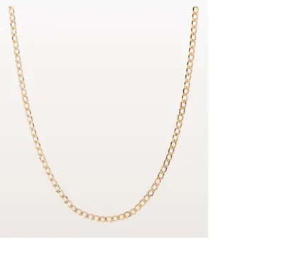 18K Yellow Gold Filled Tarnish-Resistant 2mm Thin Cuban Curb Chain Necklace Q70G • $14.99