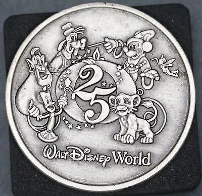 Walt Disney World 1971-1996 25th Anniversary Silver Tone Collectible Coin Medal • $7.50