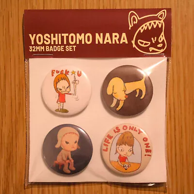 Yoshitomo Nara Badges  32mm Badge Set Of 4 Metal Pin Back Buttons Art Lover. • $6.77