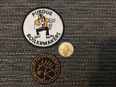 2 PURDUE UNIVERSITY BOILERMAKERS Iron On Embroidered Patches  Patch Lot  3  & 2” • $9.99