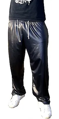 Mens Wet Look Shiny Sport Trousers Tracksuit Trackies Sweat Pants S - 6xl • £13.45