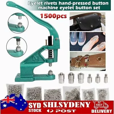 3 Dies Heavy Duty Hand Press 1500 Grommet Eyelet Machine Punch Tool Kit AU • $51.99