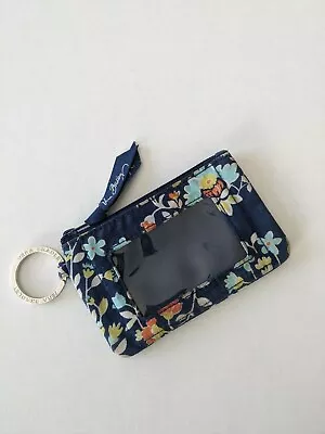 VERA BRADLEY Midnight Floral Pattern Zip ID Case Wallet   • $8.98