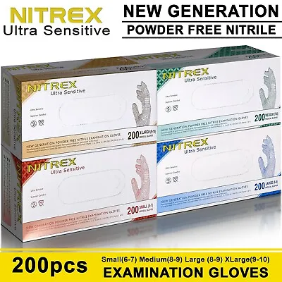 Nitrex Ultra Sensitive Nitrile Disposable Examination Gloves Powder Latex Free • £9.99