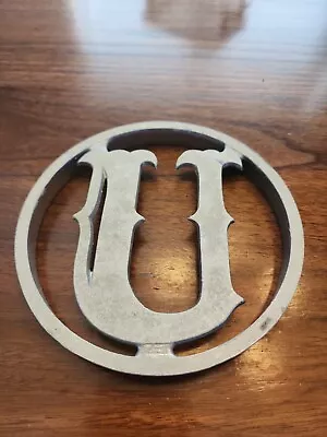 Vintage Cast Aluminum Screen Storm Door 6'' Monogram Letter U Initial Emblem • $14