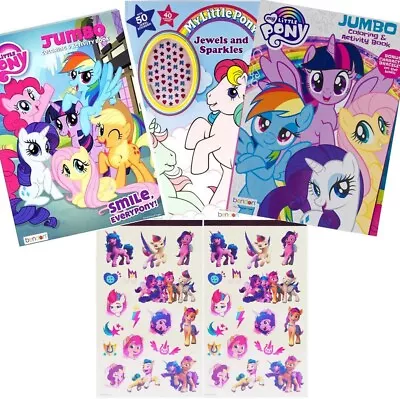 Lot Of 3 My Little Pony Coloring Book And Stickers In Tote Girls Kids 3 And Up • $11.99