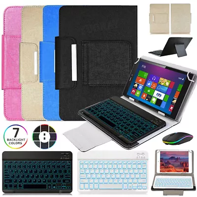 For 10  10.1  Inch IOS Android PC Tablet Universal Backlit Keyboard Case Mouse • £13.99