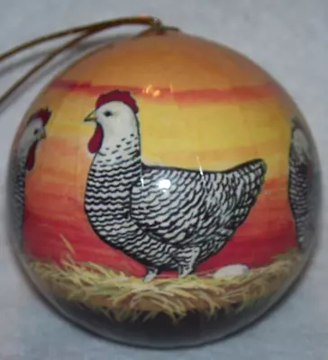 Vintage 12 Days Of Christmas Tree Decoupage Ornament Three (3) French Hens • $9.99