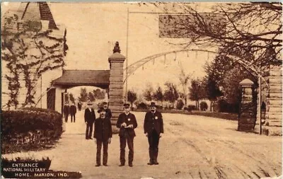 1910. ENTRANCE NATIONAL MILITARY HOME. MARION INDIANA POSTCARD S11 • $8