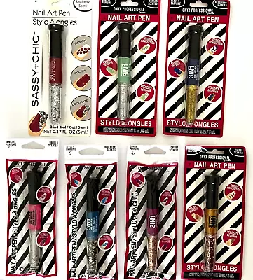 Sassy + Chic Nail Art Pen-3 In 1-Polish Design & Decorate -Scented-7 Styles • $5.99