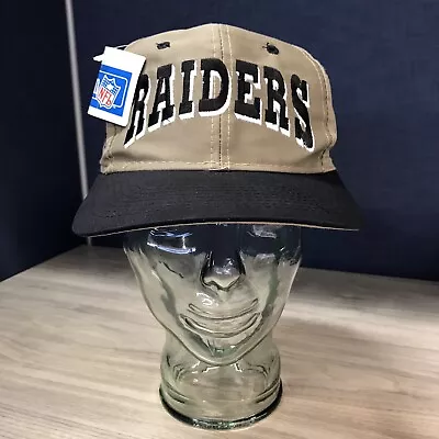 Vintage Los Angeles Raiders Snapback Hat Cap NFL Twill Brown 90's Logo NWT Rare • $59.99