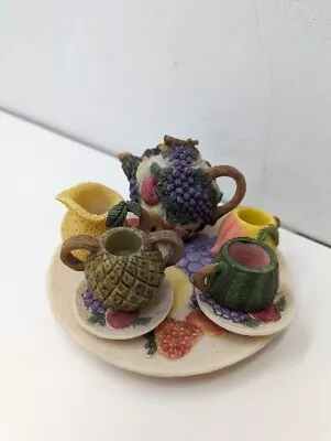 Vintage 90’s 9 Piece Mini Fruit Tea Set Decor • $29.63