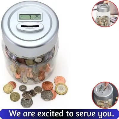 Electronic Money Counting Jar Digital Coin Collector LCD Display Charity Bank Uk • £11.25