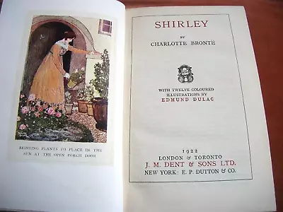 Shirley. Charlotte Bronte. Illustrated By Edmund Dulac. 1922 Hardback • £19