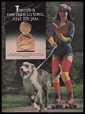 Babe By Faberge Fragrance 1980s Print Advertisement Ad 1980 Roller Skating Dog • $12.99