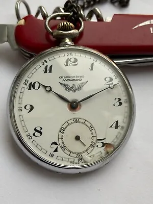 Rare Vintage Antique Pocket Watch Movado Chronometre Cal 800 M Swiss  15 Jewels • $185