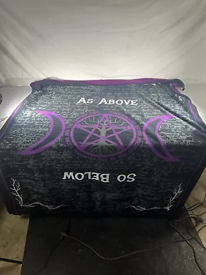 Witchcraft As Above So Below Fleece Throw Moon Magic Pentagram Blanket 50x60 • $35