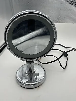 VTG Lighted Make Up / Vanity Magnifying Mirror Double Height Adjustment Preowned • $20