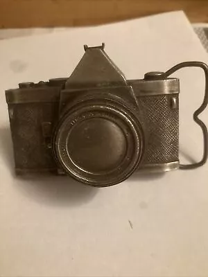 35mm SLR Camera Belt Buckle 1979 Vintage Bergamot M85 Pewter Photography B60g • $14