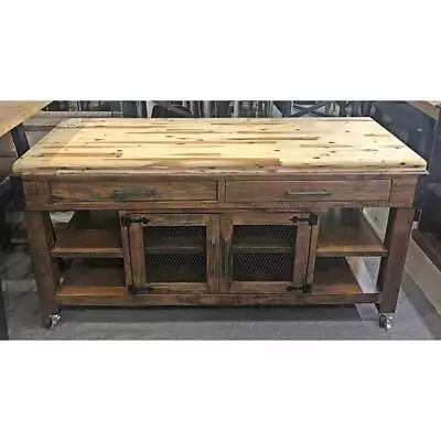 New Paso Timber Butchers Block Mobile Kitchen Chopping Board Work Bench 1800mm • $1695