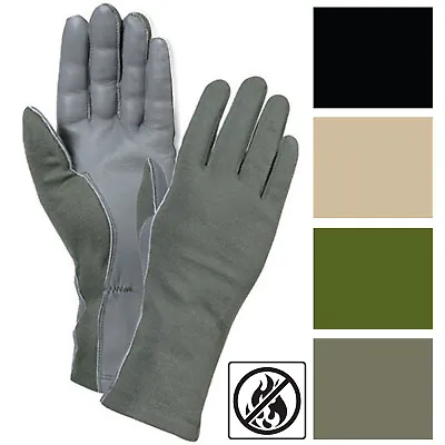 Tactical Leather Flight Gloves Flyers Military Heat & Flame Resistant AF Pilots • $12.99