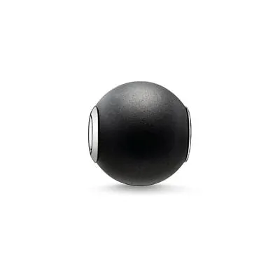 Thomas Sabo TK0001 Black Matte Obsidian Sterling Silver Karma Bead Small  • $22.50