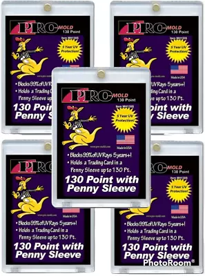 5 Pro-Mold 130pt Magnetic Card Holder Fits SLEEVED Cards! Free Shipping! 221F • $12.88