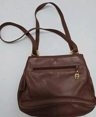 Vintage 90's Etienne Aigner BROWN Leather Handbag Purse MINT!!! • $19.99