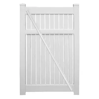 Weatherables Fence Gate Kit H62  X W46  X T1.75  Flat Semi-Privacy Vinyl White • $501.85