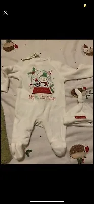 Girls Boys Unisex Christmas Baby Grow Sleep Suit Newborn My First Christmas • £5