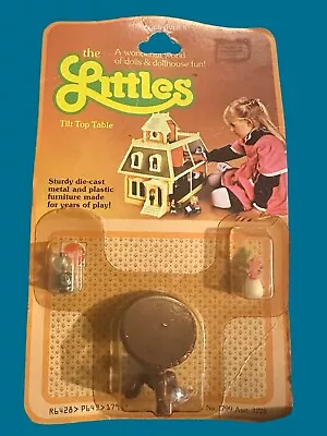 Vintage 1980 Mattel The Littles Tilt Top Table Die Cast Dollhouse Furniture MIB • $15