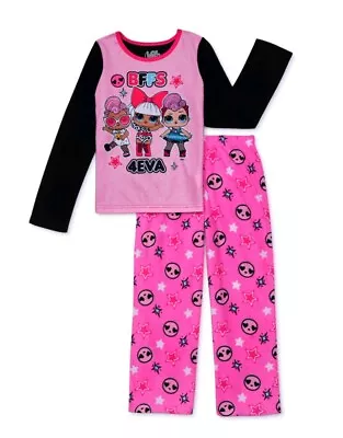 Girls Sizes 6 & 8 LOL Surprise FLEECE Pajamas Long Sleeve Shirt & Pants 2-PC NWT • $18.95