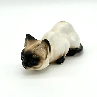 Vintage Enesco Porcelain Cat Shelf Sitter Statue Figurine Satin Gloss Finish • $14