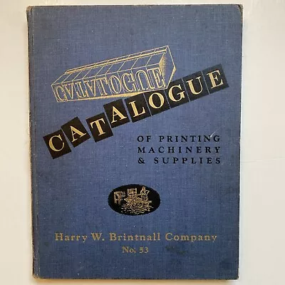 1953 Brintnall Printing Machinery Supply Catalog Type Typography Western News • $22.50