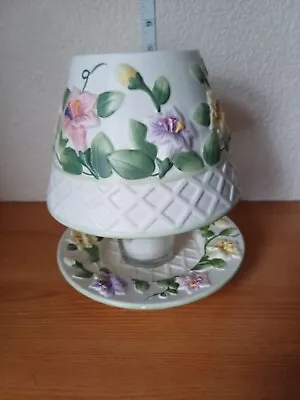 Yankee Candle Votive Holder With Lamp Shade Ceramic Spring Morning Flowers Large • £18.99