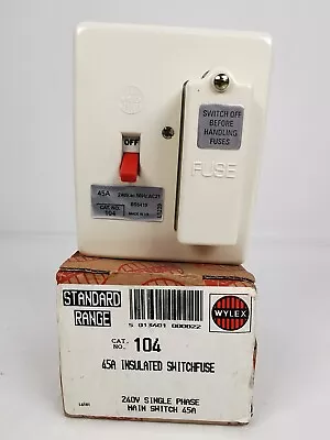 £24.99 • Buy Wylex 45A Insulated Switch Fuse 240V Single Phase Vintage Cat No. 104