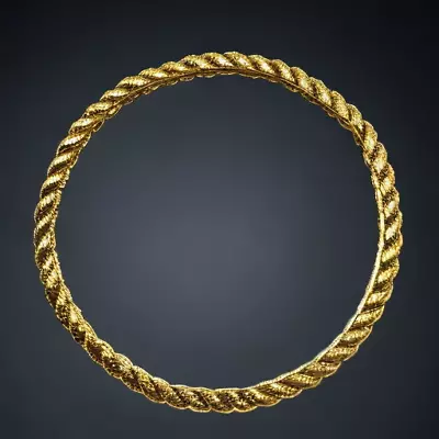 Authentic CHANEL Bangle Gold Twist 25 Bracelet GP Women's Accessories • $264.88