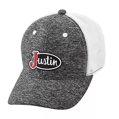 Justin® Men's Heather Grey & White Mesh Back Ball Cap JCBC013 • $19.95